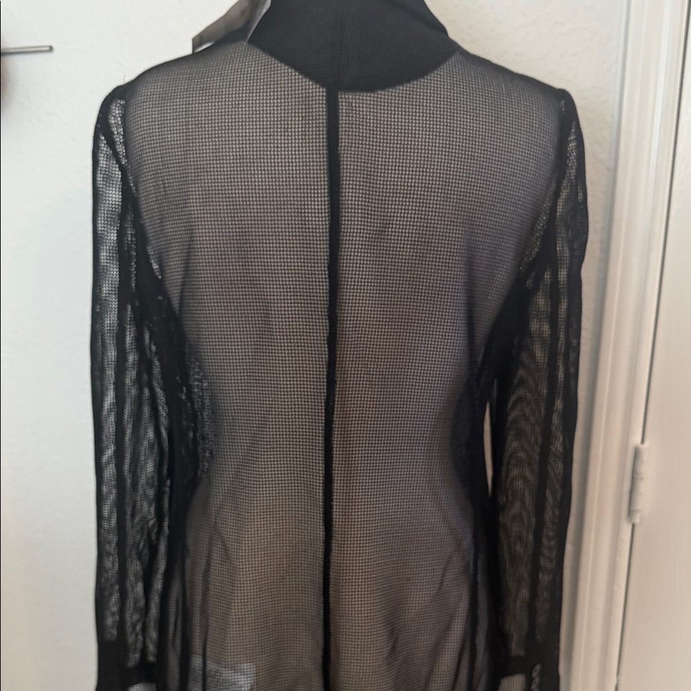 Ralph Lauren Black Sheer Double-Breasted Blazer - Picture 8 of 8